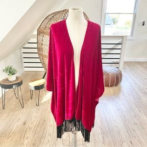 velvet, fuchsia, NWT L/XL WD NY Soft faux, pink, red cover-shawl